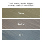 Cadre de lit simple en bois massif (Pecan/Noyer/Driftwood) pour 1 personne