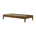Cadre de lit simple en bois massif (Pecan/Noyer/Driftwood) pour 1 personne