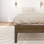 Cadre de lit simple en bois massif (Pecan/Noyer/Driftwood) pour 1 personne