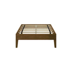 Cadre de lit simple en bois massif (Pecan/Noyer/Driftwood) pour 1 personne