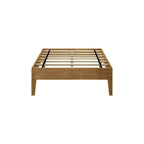 Cadre de lit simple en bois massif (Pecan/Noyer/Driftwood) pour 1 personne