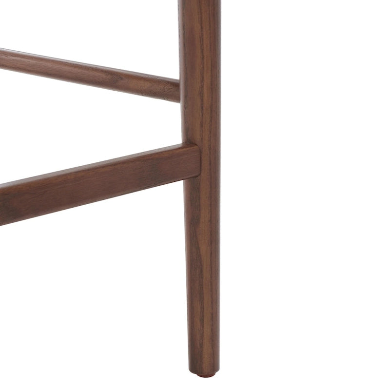 Tabouret de bar en lin blanc, capitonné, lot de 2
