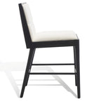 Tabouret de bar en lin blanc, capitonné, lot de 2