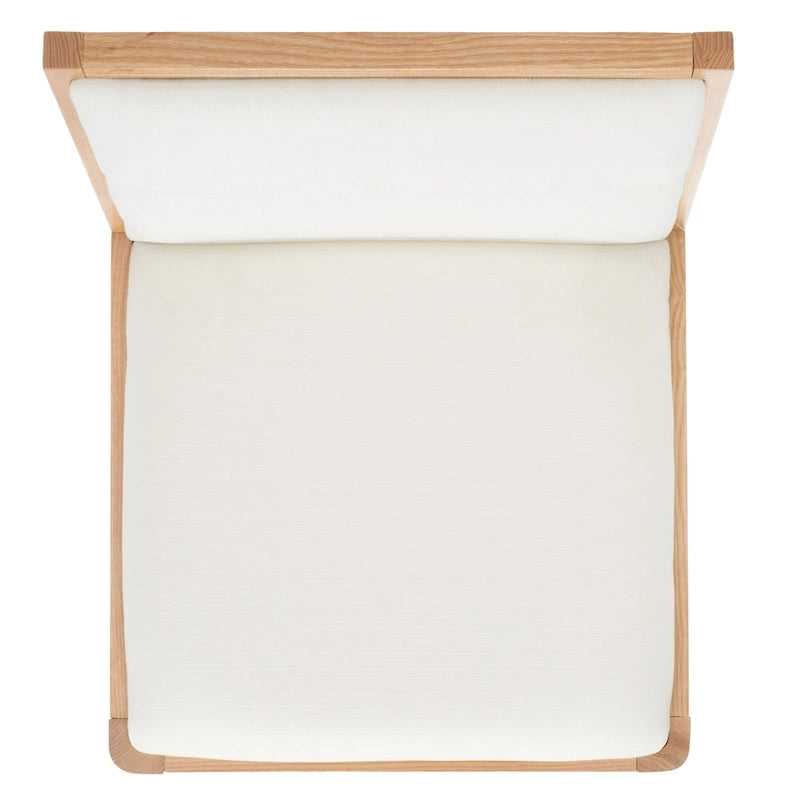 Tabouret de bar en lin blanc, capitonné, lot de 2