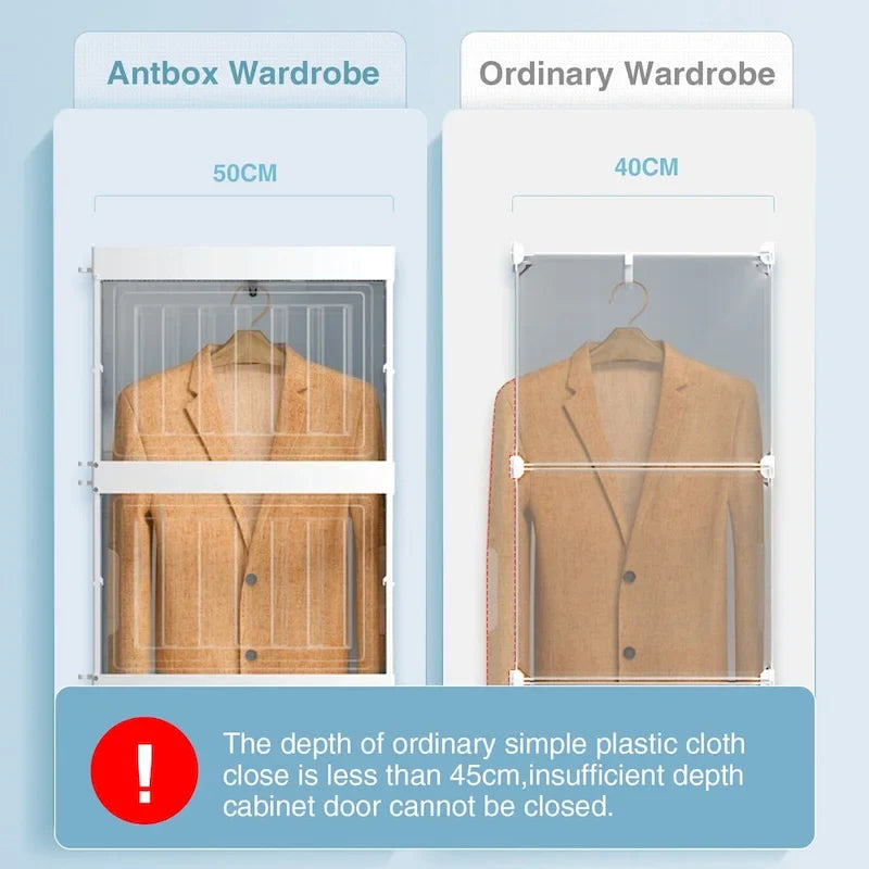 Penderie armoire pliable portable blanche pour 1 personne