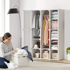 Penderie armoire pliable portable blanche pour 1 personne