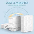 Penderie armoire pliable portable blanche pour 1 personne