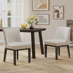 Chaises de salle à manger tapissées (lot de 2) – Gris clair / Marron / Beige / Anthracite