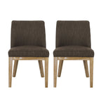 Chaises de salle à manger tapissées (lot de 2) – Gris clair / Marron / Beige / Anthracite