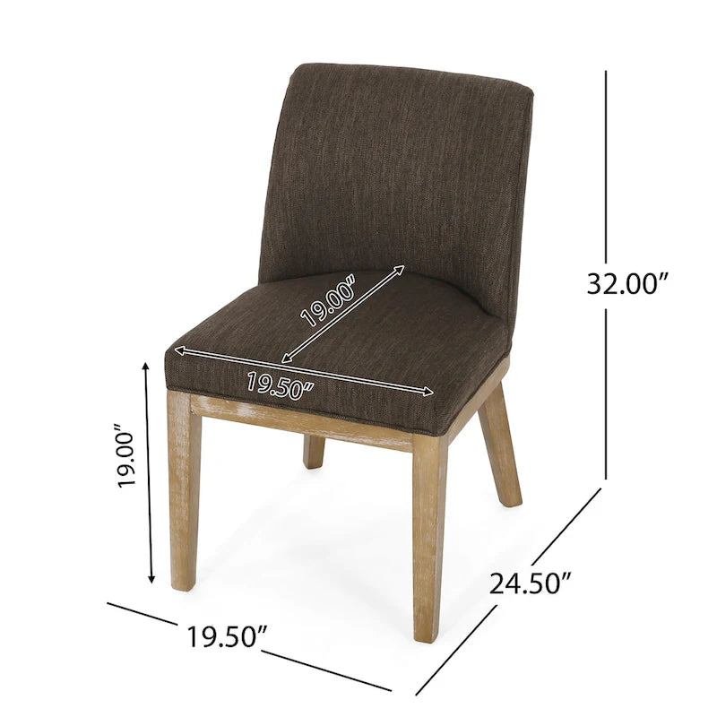 Chaises de salle à manger tapissées (lot de 2) – Gris clair / Marron / Beige / Anthracite