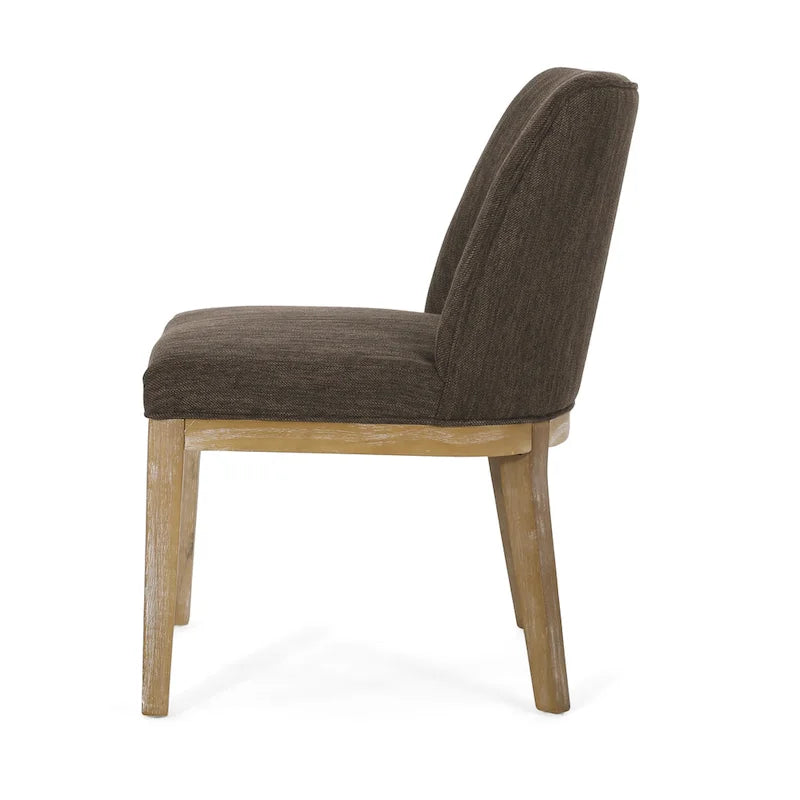Chaises de salle à manger tapissées (lot de 2) – Gris clair / Marron / Beige / Anthracite