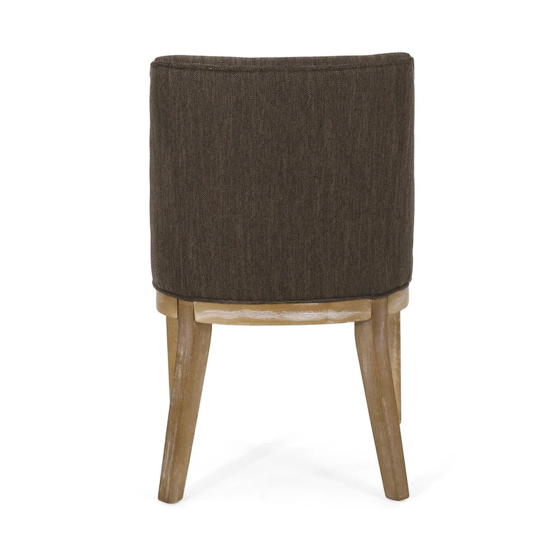 Chaises de salle à manger tapissées (lot de 2) – Gris clair / Marron / Beige / Anthracite
