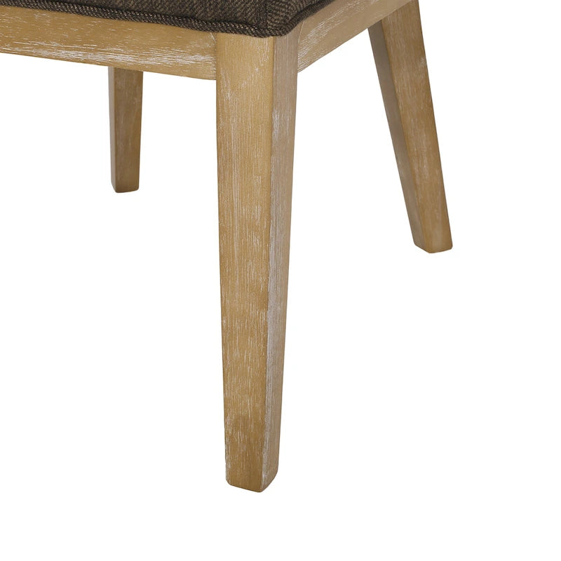 Chaises de salle à manger tapissées (lot de 2) – Gris clair / Marron / Beige / Anthracite