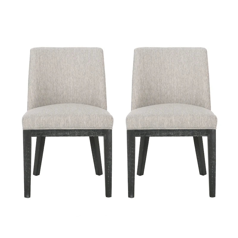 Chaises de salle à manger tapissées (lot de 2) – Gris clair / Marron / Beige / Anthracite
