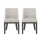 Chaises de salle à manger tapissées (lot de 2) – Gris clair / Marron / Beige / Anthracite