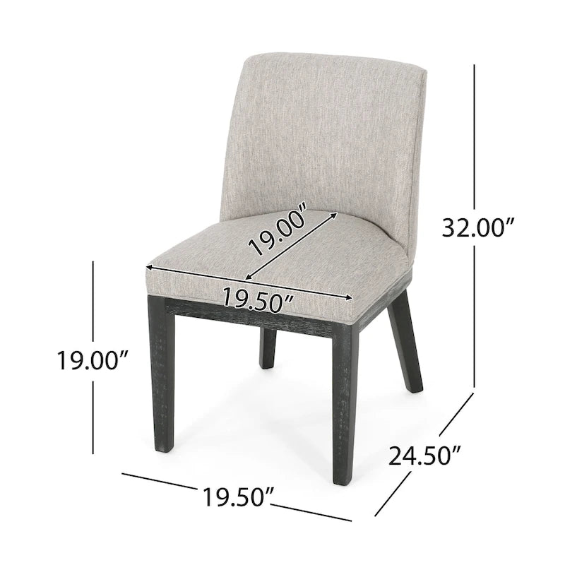 Chaises de salle à manger tapissées (lot de 2) – Gris clair / Marron / Beige / Anthracite