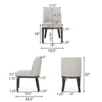 Chaises de salle à manger tapissées (lot de 2) – Gris clair / Marron / Beige / Anthracite