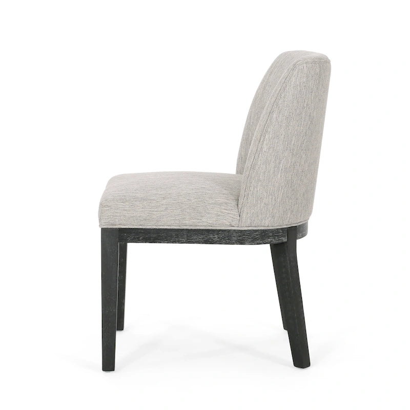 Chaises de salle à manger tapissées (lot de 2) – Gris clair / Marron / Beige / Anthracite