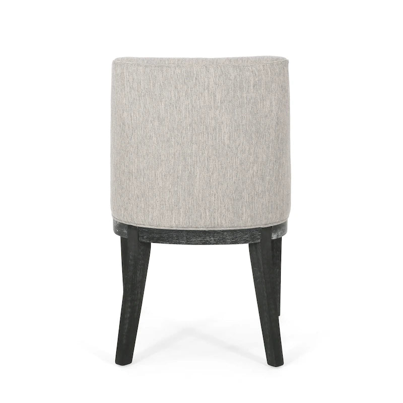 Chaises de salle à manger tapissées (lot de 2) – Gris clair / Marron / Beige / Anthracite