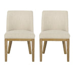 Chaises de salle à manger tapissées (lot de 2) – Gris clair / Marron / Beige / Anthracite