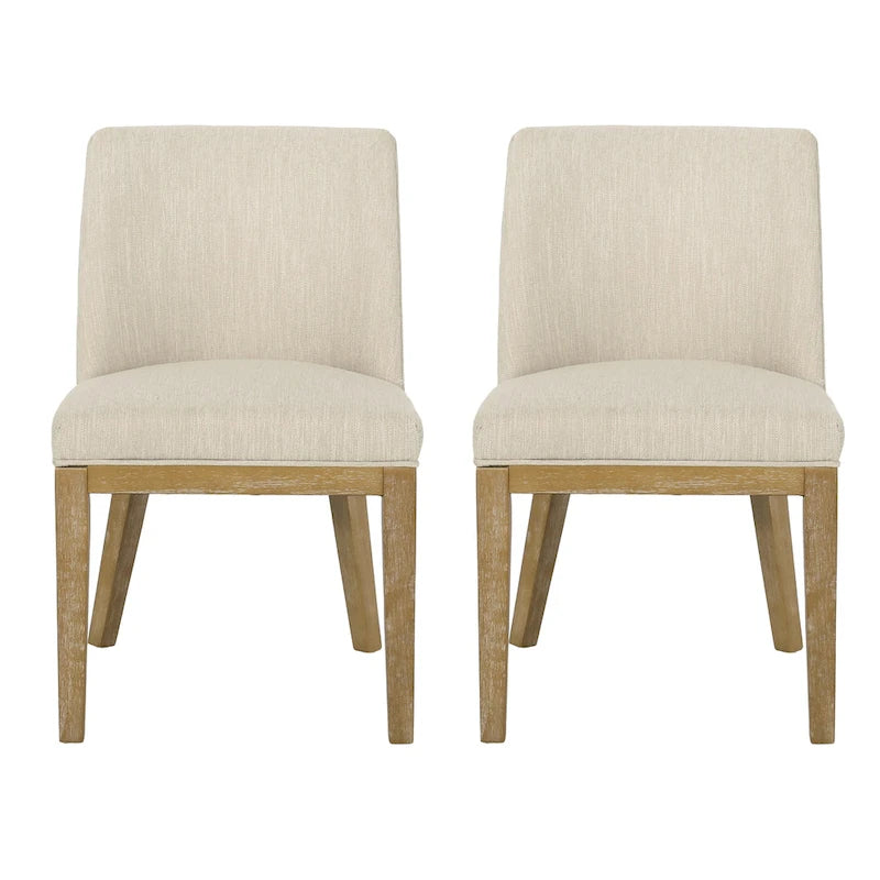 Chaises de salle à manger tapissées (lot de 2) – Gris clair / Marron / Beige / Anthracite