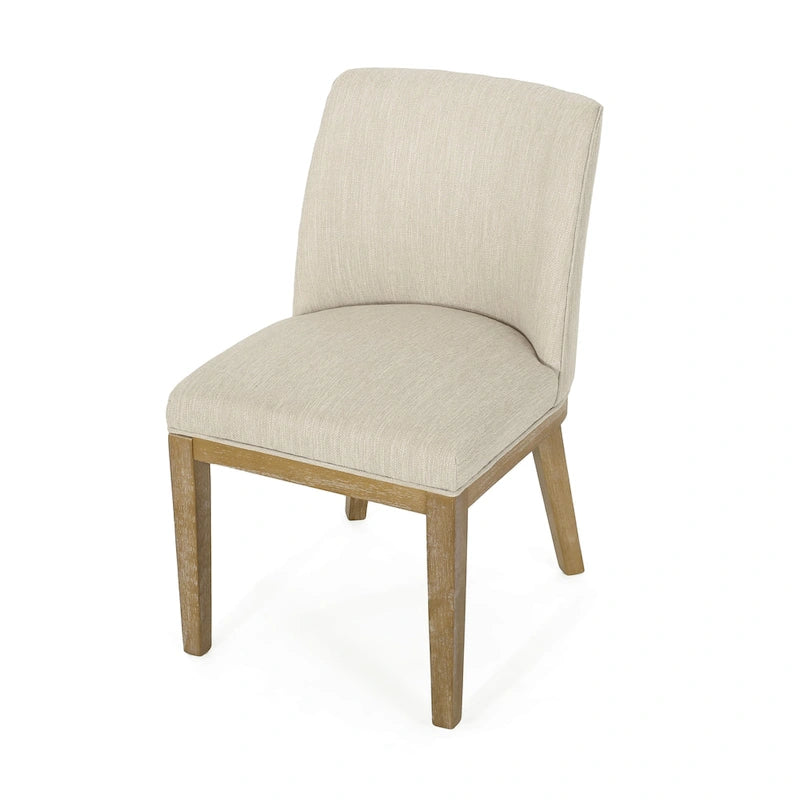 Chaises de salle à manger tapissées (lot de 2) – Gris clair / Marron / Beige / Anthracite