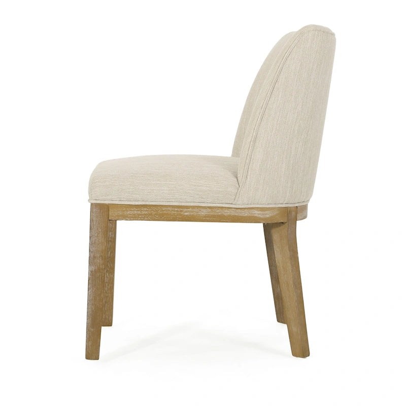 Chaises de salle à manger tapissées (lot de 2) – Gris clair / Marron / Beige / Anthracite