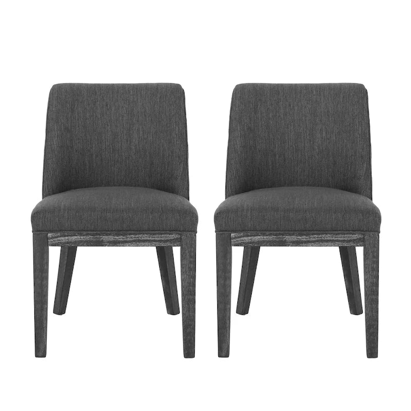 Chaises de salle à manger tapissées (lot de 2) – Gris clair / Marron / Beige / Anthracite