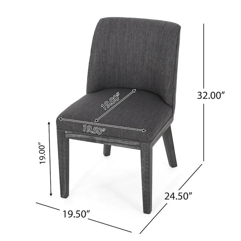 Chaises de salle à manger tapissées (lot de 2) – Gris clair / Marron / Beige / Anthracite