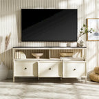 Meuble TV Rustique à 3 Tiroirs 60" – Noir/Chêne Rustique | Blanc Vieilli/Gris | Blanc Vieilli/Chêne Rustique