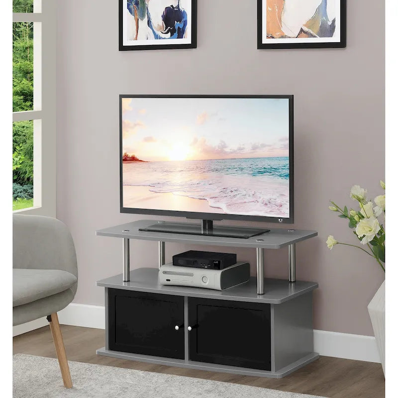 Meuble TV avec 2 placards et étagère ouverte, pour téléviseurs jusqu'à 40"
