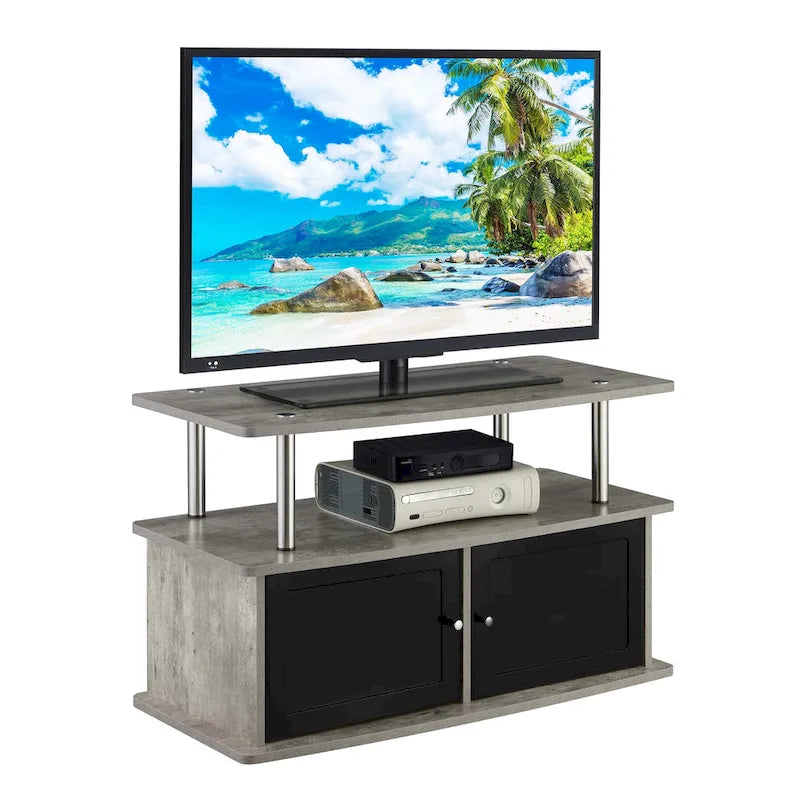 Meuble TV avec 2 placards et étagère ouverte, pour téléviseurs jusqu'à 40"