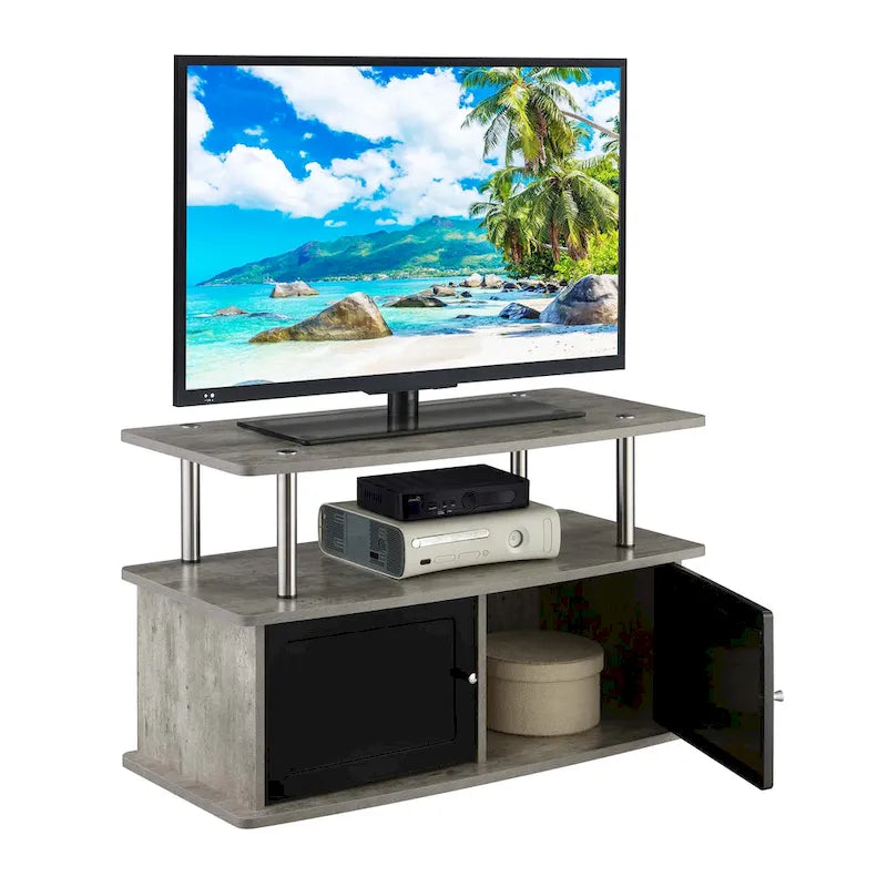 Meuble TV avec 2 placards et étagère ouverte, pour téléviseurs jusqu'à 40"