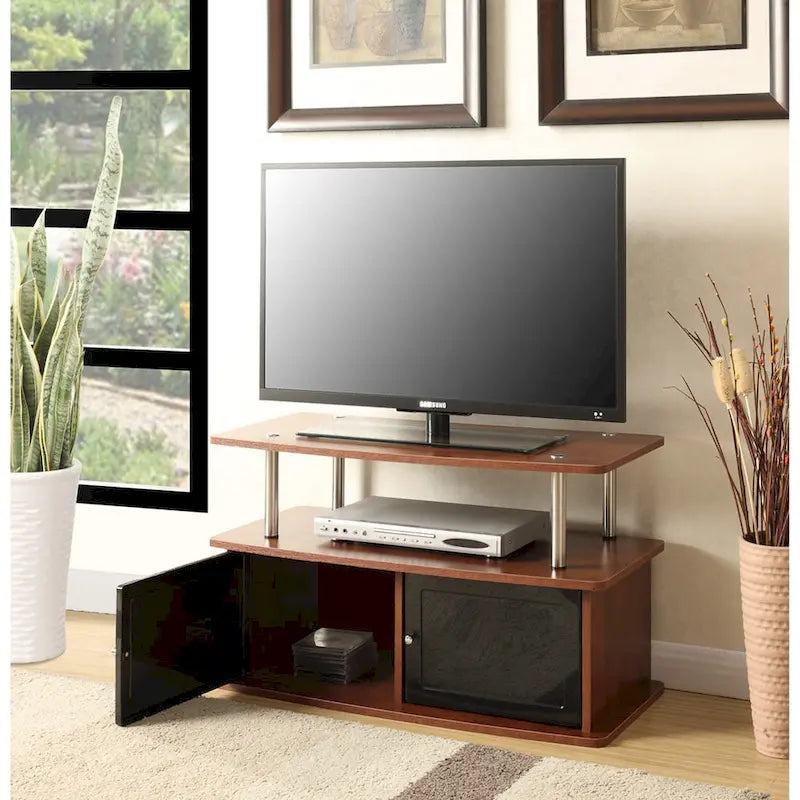 Meuble TV avec 2 placards et étagère ouverte, pour téléviseurs jusqu'à 40"
