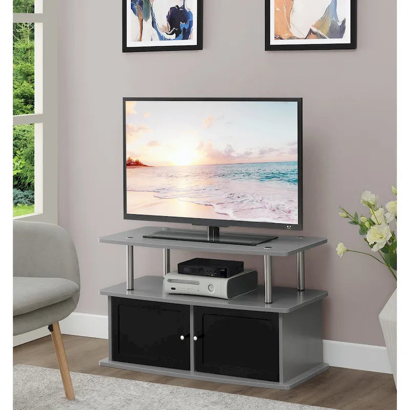 Meuble TV avec 2 placards et étagère ouverte, pour téléviseurs jusqu'à 40"