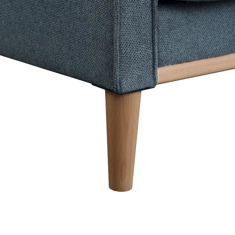 Canapé causeuse 2 places style Mid-Century avec ports USB – Bleu clair / Crème / Bleu foncé