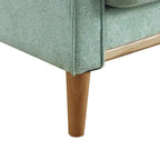 Canapé causeuse 2 places style Mid-Century avec ports USB – Bleu clair / Crème / Bleu foncé
