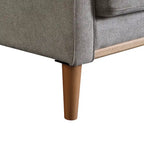 Canapé causeuse 2 places style Mid-Century avec ports USB – Bleu clair / Crème / Bleu foncé