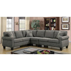 Nele Transitional Linen Fabric L-Shaped Sectional Sofas by Furniture of America