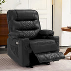 Fauteuil inclinable électrique avec fonctions chauffage et massage, en similicuir, 1 place