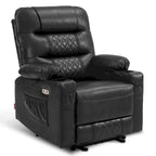 Fauteuil inclinable électrique avec fonctions chauffage et massage, en similicuir, 1 place