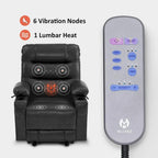 Fauteuil inclinable électrique avec fonctions chauffage et massage, en similicuir, 1 place
