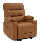 Fauteuil inclinable électrique avec fonctions chauffage et massage, en similicuir, 1 place