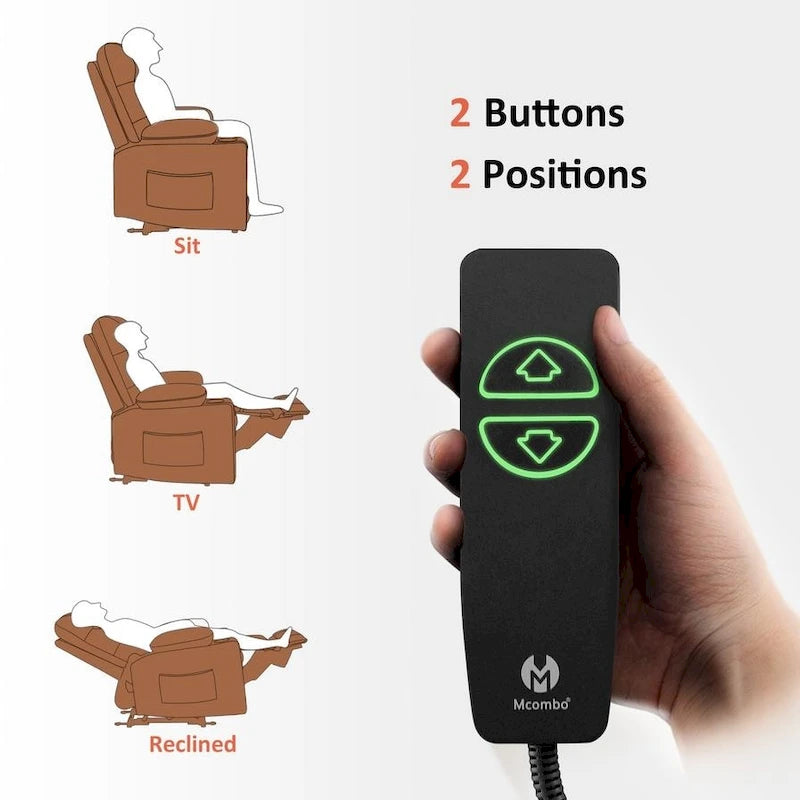 Fauteuil inclinable électrique avec fonctions chauffage et massage, en similicuir, 1 place
