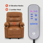 Fauteuil inclinable électrique avec fonctions chauffage et massage, en similicuir, 1 place