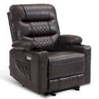 Fauteuil inclinable électrique avec fonctions chauffage et massage, en similicuir, 1 place