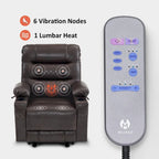 Fauteuil inclinable électrique avec fonctions chauffage et massage, en similicuir, 1 place