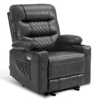 Fauteuil inclinable électrique avec fonctions chauffage et massage, en similicuir, 1 place