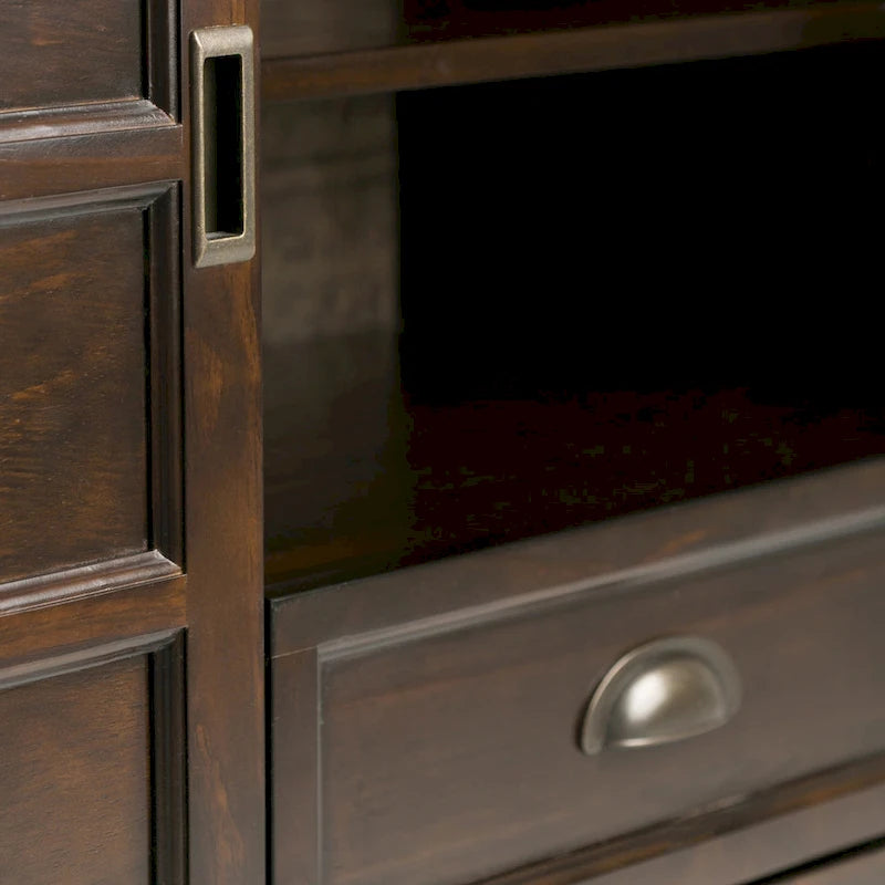 Meuble TV en bois massif transitionnel multicolore pour téléviseurs jusqu'à 60" | 54 larg. x 17,5 prof. x 36 haut. po.