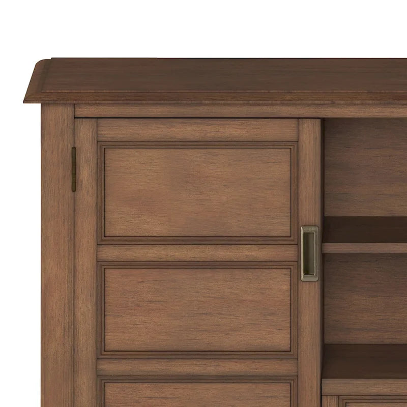Meuble TV en bois massif transitionnel multicolore pour téléviseurs jusqu'à 60" | 54 larg. x 17,5 prof. x 36 haut. po.